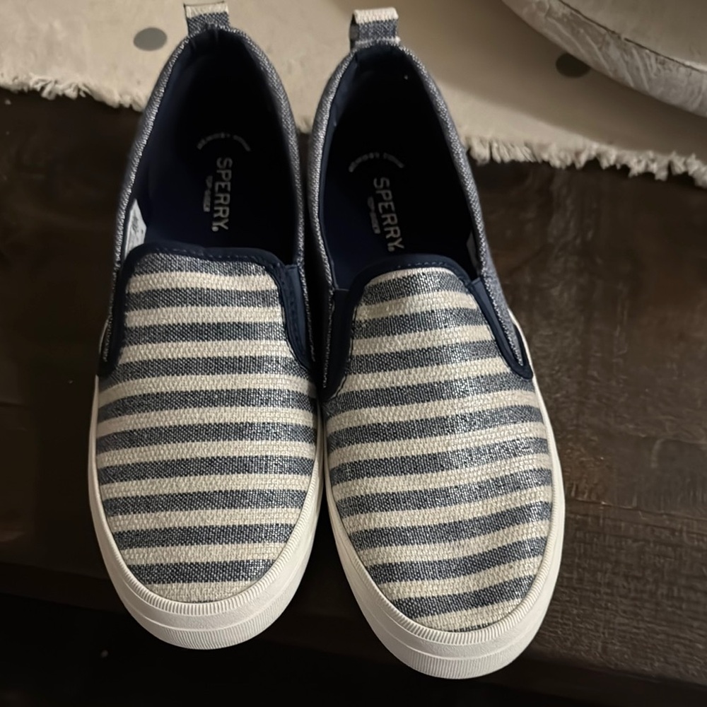 Sperry Blue Striped Slip-On Shoes
